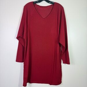 Lightweight Sweater Dress in Red